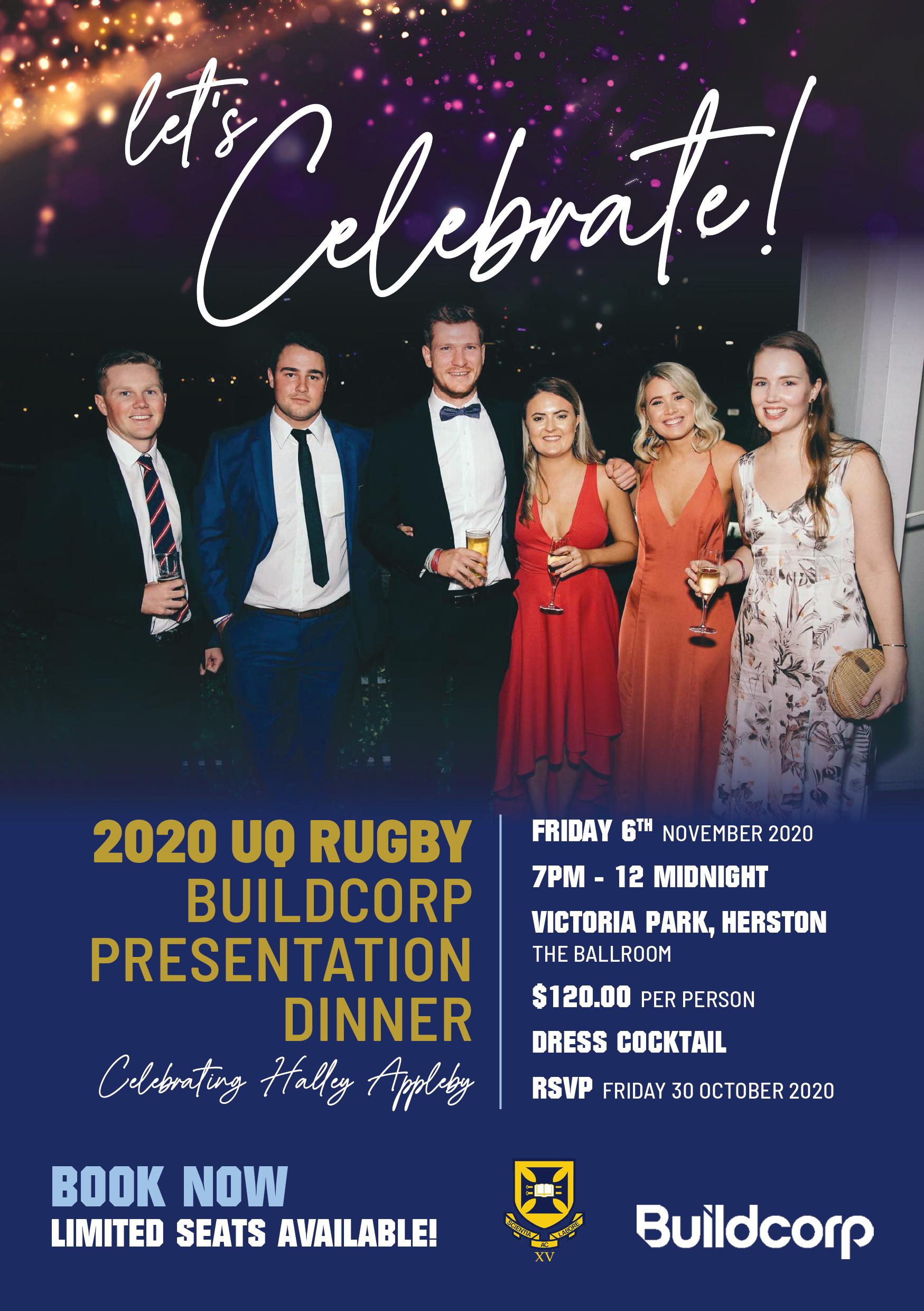 2020 UQ Rugby Buildcorp Presentation Dinner, celebrating ...